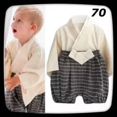 【匿名配送】袴 ロンパース 男の子 百日祝い 100日祝い 撮影 お正月 ♡