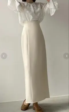 美品✨Louere ルエレ タイト ハイウエスト ロングスカート ベージュ Sのサムネイル