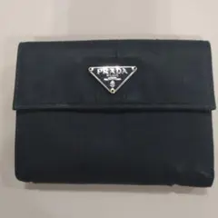 【擦り切れ・使用感あり】PRADA ブラック 二つ折り財布