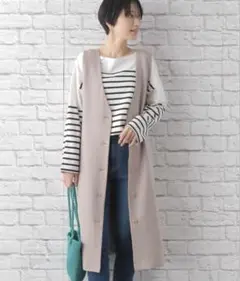 レプシィム 2WAY キナガシ ジレ ベスト ワンピース グレージュ