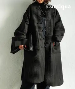 【未使用級】antiqua patterntorso ノーカラーチャイナコート