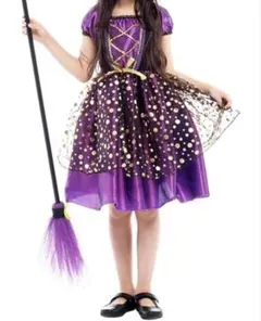 【美品】キッズ 110-120cm 魔女 ハロウィン 仮装 コスチューム