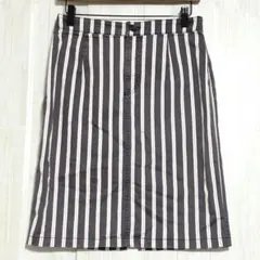 レイビームス　ストライプタイトスカート　グレー　0 / S