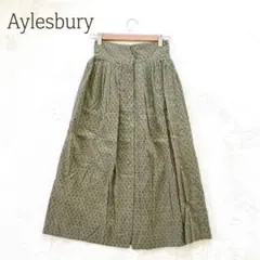 アリスバーリー　ロングスカート　花柄　綿100　フレア　総柄 裏地付 裏地あり