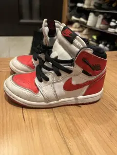 Nike キッズ スニーカー ハイカット ホワイト/レッド　15センチ