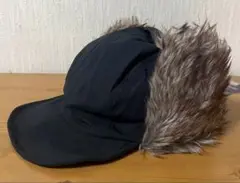 【匿名配送】ワークマンブラック ファー付きフライトキャップ