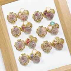 ボタンカボション39✨️レジンカボション＊フラワーボタン