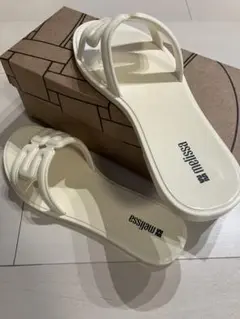 値下げ→4,999円◆melissa ホワイト サンダル 24 JPNのサムネイル