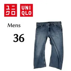 36インチ UNIQLO ユニクロ バギーカーブジーンズ 丈短め 479000