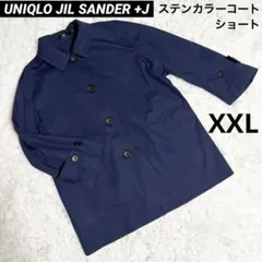 ユニクロ +J ジルサンダー ショート ステンカラーコートネイビー XXL