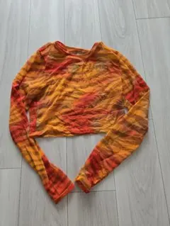 ZUMBA WEAR メッシュ 長袖 クロップド丈 トップス Sのサムネイル
