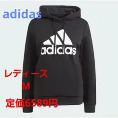 【新品】アディダス　レディース　M　黒　パーカー　フード　トレーナー　ブラック