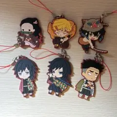 鬼滅の刃 ラバーマスコットキーホルダー 6個セット