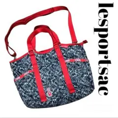 レスポートサック　2Way　トート　カジュアル　兎　うさぎ　バッグ　鞄　黒　赤