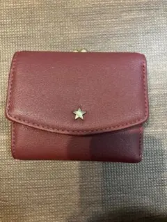 星スタッズ付き がま口三つ折り財布 ボルドーのサムネイル