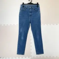 GU レディース ブルー ストレッチ スキニーパンツ ストレート ジーンズ 73