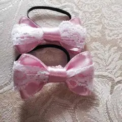 ベビー髪留め サテンリボン