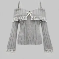 ROMWE Kawaii 姫系 コールドショルダー キャミソール セーター