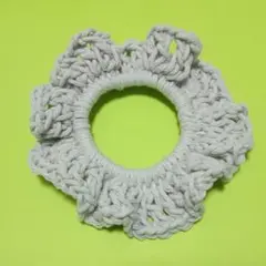 シュシュ コットン 春夏 ハンドメイド 編み物 手編み