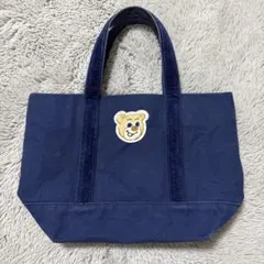 FEILER オールドテディ ワッペントートバッグ ネイビー （小）