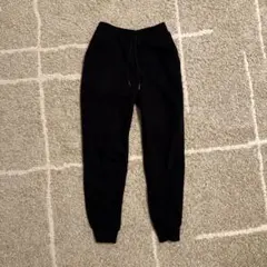 ユニクロ ヒートテックボアスウェットパンツ S ブラック 黒 暖パン (標準丈)