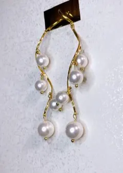 フープイヤリング パール ゴールド