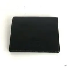 UPrenoma ユーピーレノマ 二つ折り財布 黒 ブラックレザー 型押しのサムネイル