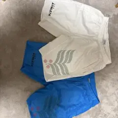 ATHLETA 白・水色 ハーフパンツ L 2点セット おまけ付き