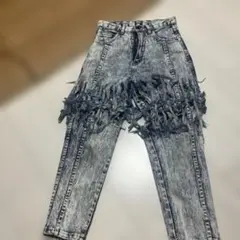GU ケミカルウォッシュ デニムパンツ XLリメイク - メルカリ