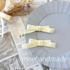 【再販】アンティークホワイトベビーキッズリボン ヘアクリップ フォーマル 11