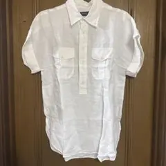 POLO Ralph Laurenホワイト 半袖シャツ リネン