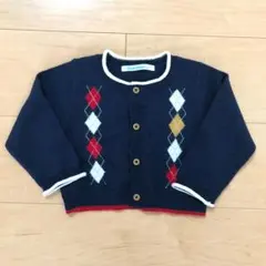 ファミリア カーディガン 80 アーガイル 男の子 女の子