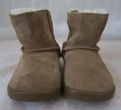 アグ　ボア付きベルクロブーツ　茶スエード　12.5㎝　ok2412C