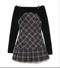 andmary Selena check mini dress gray