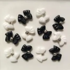 ストーン付リボンネイルパーツ12個