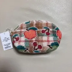 新品　未使用フェイラー　シェル型ポーチS レトロフルーツチェック