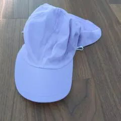 紫色カラー帽子（裏地：黄色）