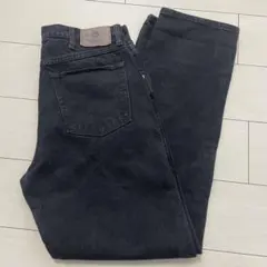 美品 Wrangler W34L32 ブラックデニム 後染め ワイド96501