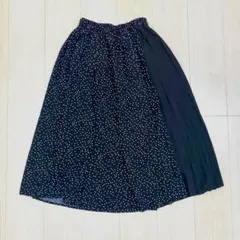 EASTBOY イーストボーイ スカート 黒 ドット柄 プリーツ 切り替え