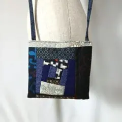 a*a様 着物リメイク　大島紬や絣などパッチワークして、ミニショルダーバック