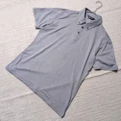 【美品】ミズノ ゴルフポロシャツ XL グレー ボタンダウン 半袖 MIZUNOのサムネイル