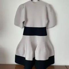 SNIDELスナイデル★フレア ミニワンピース フリーサイズ グレーベージュ