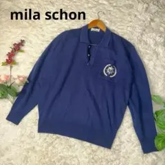 mila schön ミラショーン　ポロシャツ　ニット　長袖　ブルー　F〇のサムネイル