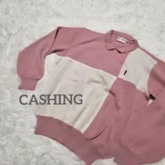CASHING 襟付き ニット セーター L ピンク アイボリー バイカラー