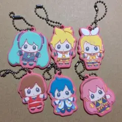 初音ミク キャラクターラバーキーホルダー 6個セット