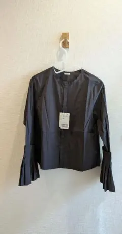IENA 23S/S フリルショルダーブラウス イエナ 黒 ブラック シャツ 
