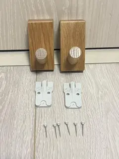 【無印良品】壁に付けられる家具 フック オーク材 2個セット