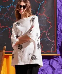 メゾンスペシャル ハンド プリント リーフ オーバー サイズ Tシャツのサムネイル