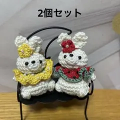 ハンドメイド あみぐるみ わんちゃん2体セット 手のひらサイズ - メルカリ