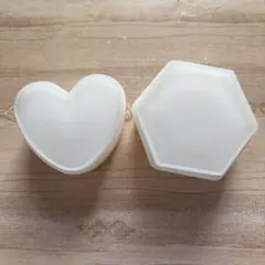 シリコンモールド 蓋付き小物入れ　二つセット